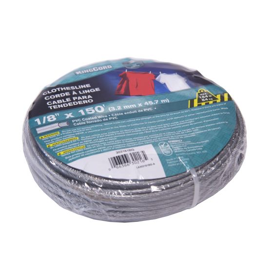 PVC Coated Clothesline Wire, 1/8" x 150'