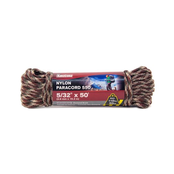 Paracord 550 Diamond Braid Nylon Rope - Camouflage - 5/32" x 50'