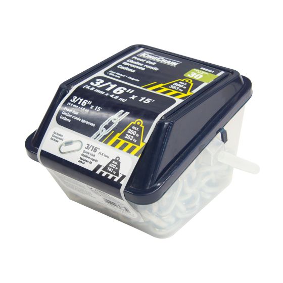 Grade 30 Chain - Zinc Plated - 3/16" x 15'