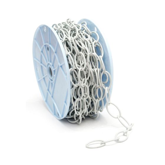 Open Oval Decorative Chain - White - 3 mm x 15.2 m
