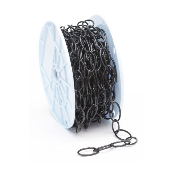 Open Oval Decorative Chain - Black - 3 mm x 15.2 m