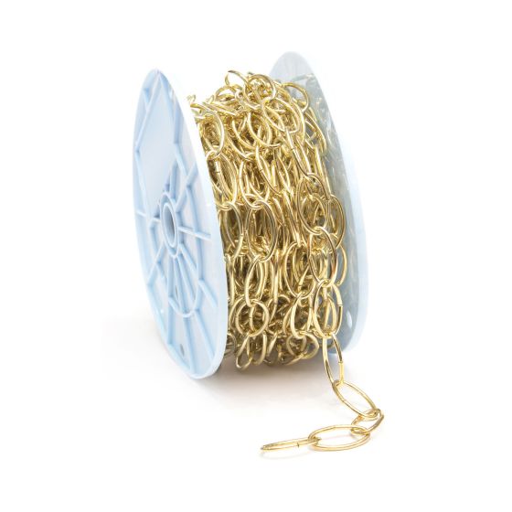 Chaîne décorative à ovale ouvert, or, 3 mm x 15,2 m