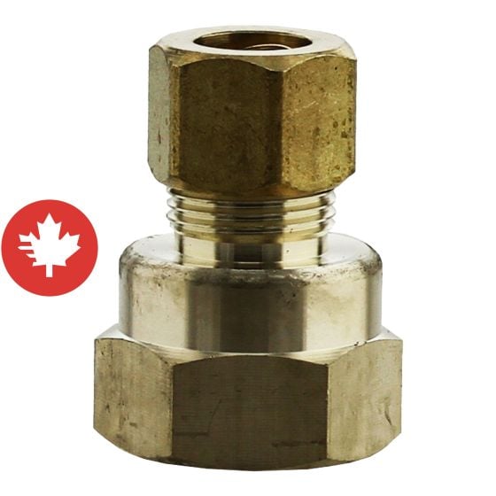 Adaptateur femelle, 3/8" od comp x 1/2" fpt