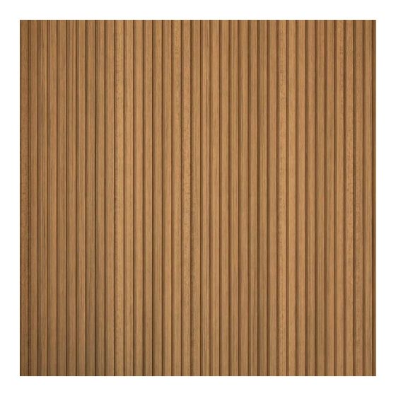 Panneau mural cannelé Signature, Salda, teck, 4/pqt, 96" x 5", couvre 11,65 pi²