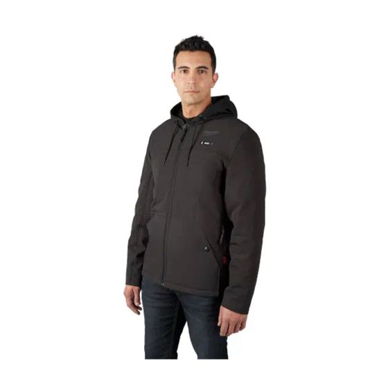 Veste à capuchon chauffante M12 AXIS, noir, grandeur Moyen