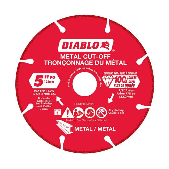 Meule à diamant pour tronçonner le métal, 5"