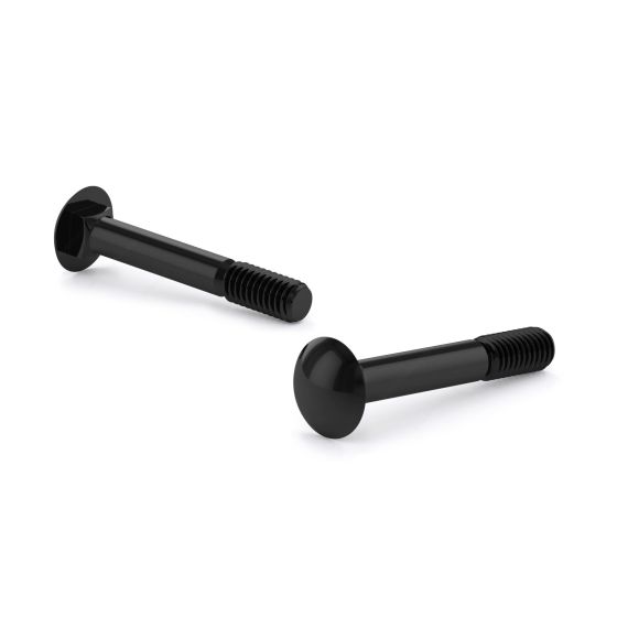 Boulon de carrosserie tête ronde, fini anticorrosion noir, 1/4" x 2 1/2", 50/boite