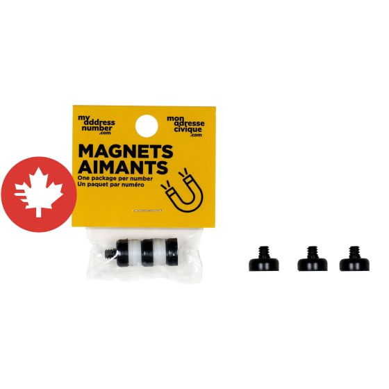 Aimants pour chiffres, Mon Adresse Civique, noir, 3/pqt