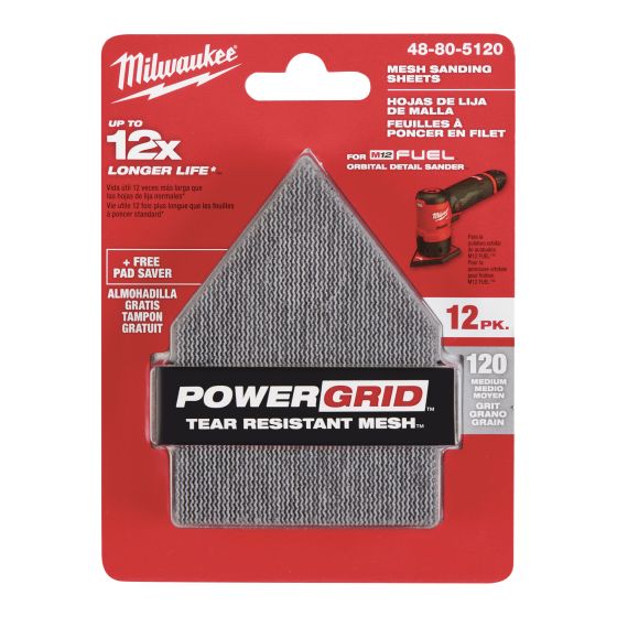 Feuille à poncer en filet M12 Fuel, grain 120, 12/pqt