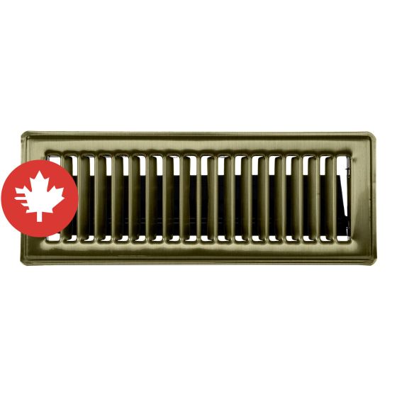 Floor Register - Antique Brass - 3" x 10"