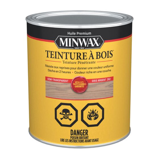 Teinture à bois, huile, Gris Argent, 946 ml