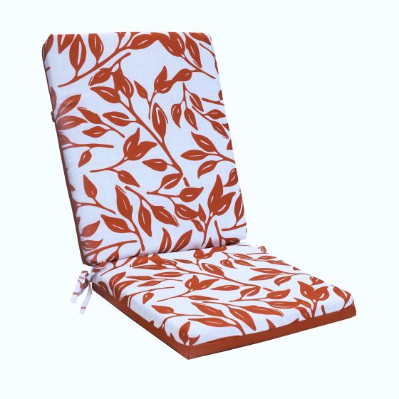 Coussin imprimé, dos haut, rouge/ivoire, 19" x 42"