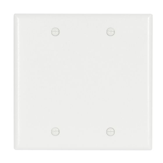 Wallplate - Blank - 2 Gang - Plastic - White
