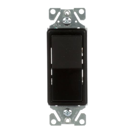 Decorative 3-Way Switch, Black, 15 A, 120/277V/AC