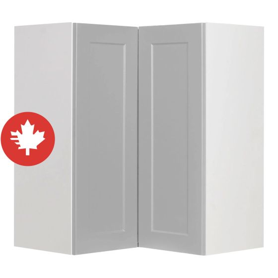 Caisson supérieur de coin 2 portes, Shaker, gris, 24" x 30" x 12 1/2"