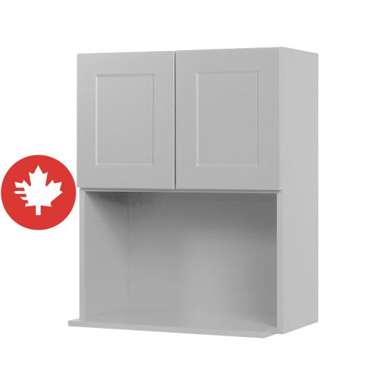 Caisson supérieur pour micro-ondes 2 portes, Shaker, gris, 24" x 30" x 15 5/8"