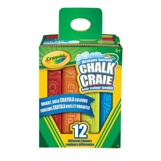 Craies pour trottoir, lavable, 12/pqt, age 4+