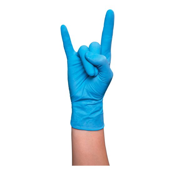 Gants de nitrile, sans poudre, 4,5 mil, bleu, 100/pqt, grand