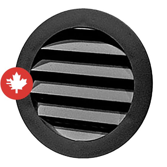 Plastic Round Mini Louvers - Black - 3"