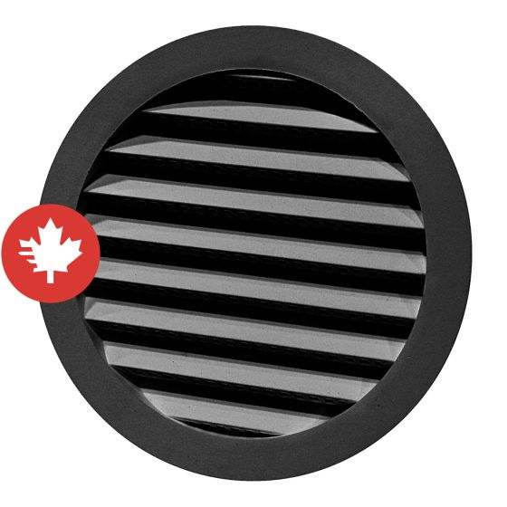 Plastic Round Mini Louvers - Black - 4"