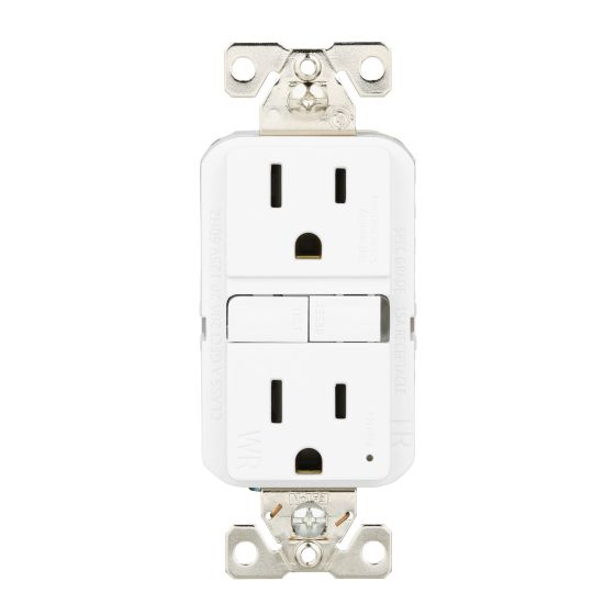 Tamper Proof Double Socket -  GFCI - TWR - White - 15 A - 125 V