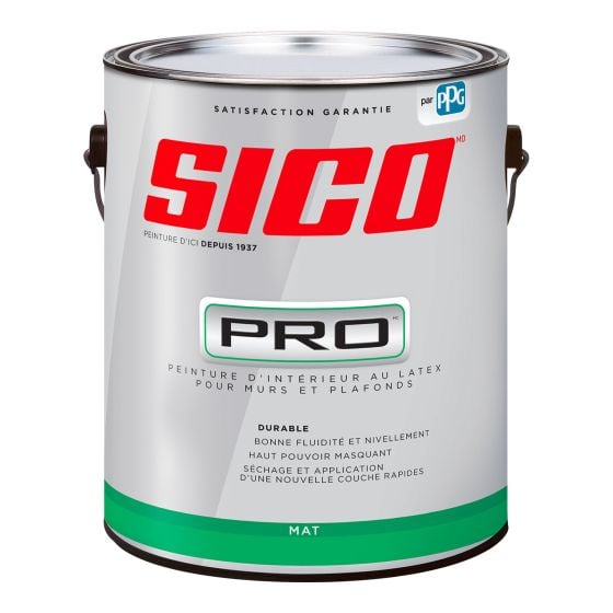 Peinture Sico Pro pour plafond, mât, blanc, 3,78 l