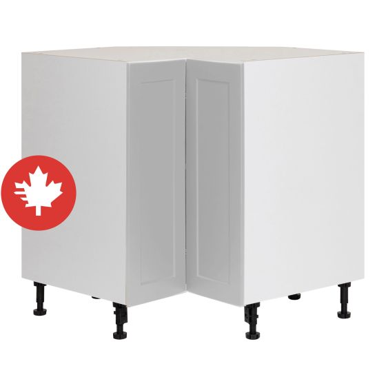 Caisson inférieur de coin 2 portes, Shaker, Gris, 33" x 34 3/4" x 24"