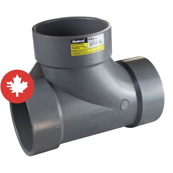 Té Y, RadonX, femelle, PVC, SGV, 4"