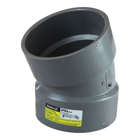 Elbow Hub - 22.5° - RadonX - PVC - SGV - 4"