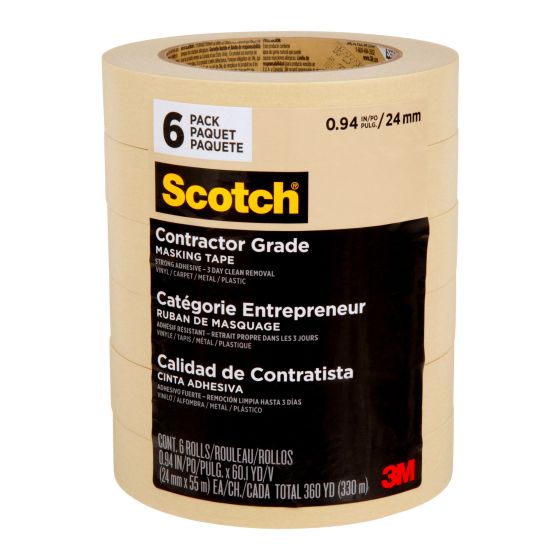 Ruban de masquage, Catégorie Entrepreneur, Scotch, 24 mm, 6/pqt