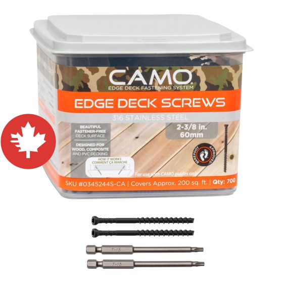 Vis pour platelage, Edge, acier inoxydable 316, 2 3/8", 700/pqt