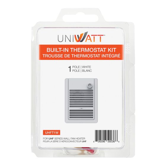 B/In Thermostat Kit For UHF Fan Heater - 1 Pole - White - 120 V - 347 V