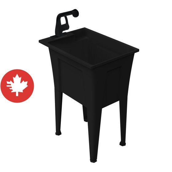 Cuve de lavage avec robinet, Nova, 1 poignée, noir, QP7