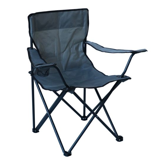 Homecall Chaise De Camping Noir/Argent | Cadre Acier, Tissu Polyester 600D | Sac Inclus