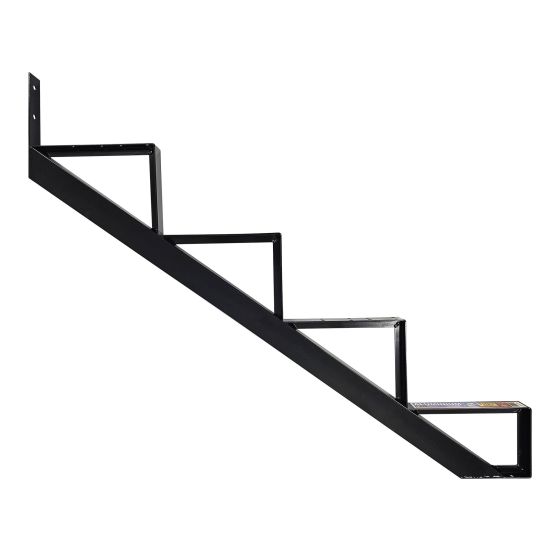 Limon d'escalier en aluminium, 4 marches, giron 11", fini noir