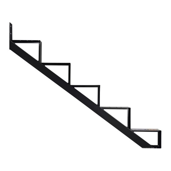 Limon de marche, aluminium, 5 marches, noir, 45"