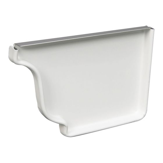 Embout de gouttière, droite, aluminium, blanc, 5”