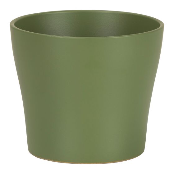 Cache-pot, Olivia, vert, mat, 15cm x 17cm