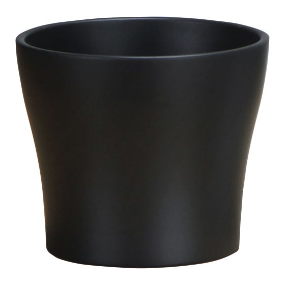 Cache-pot, Olivia, noir, mat, 15cm x 17cm