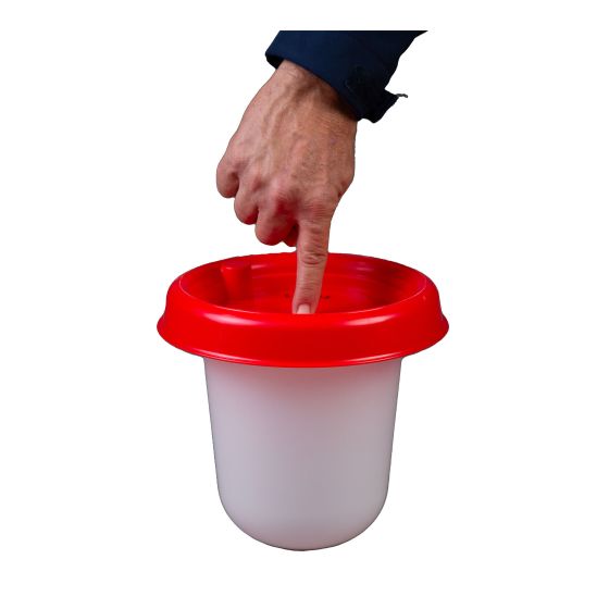 Abreuvoir à volailles, super éco, rouge/blanc, 3 L