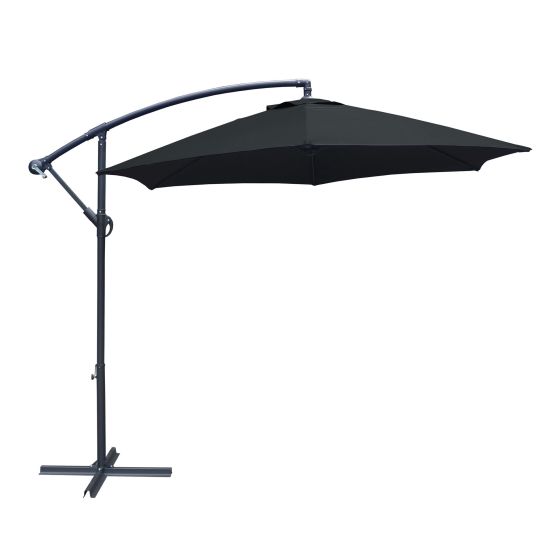 Parasol banane, télescopique, noir, 8'8"