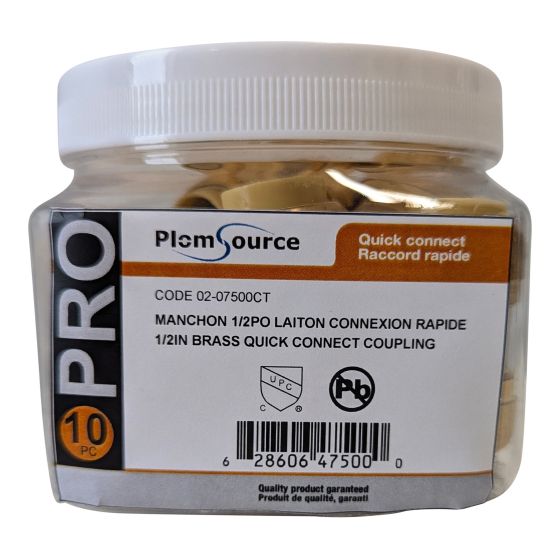 Quick-Connect Couplings, Brass, 1/2-in, 10-pk