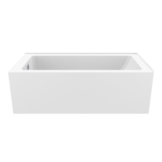 Bain en alcôve Aveiro, drain à gauche, blanc, 30” x 60”