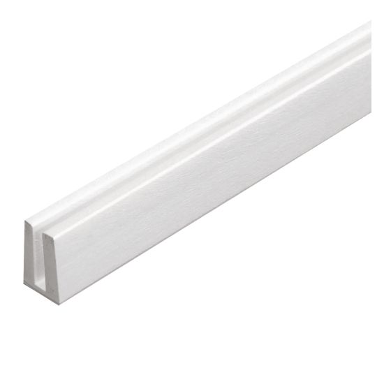 Moulure en U pour treillis panneau d’intimité, PVC, blanc, 8’