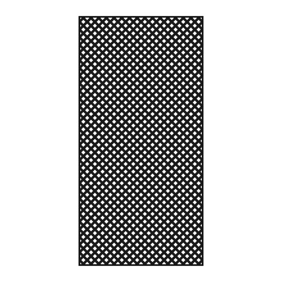 Treillis, Diamant, PVC, noir, 4’ x 8’