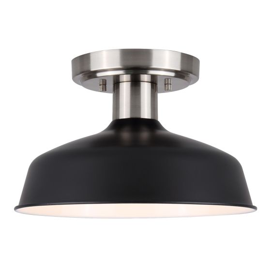 Plafonnier, Osani, noir-nickel brossé, 10"