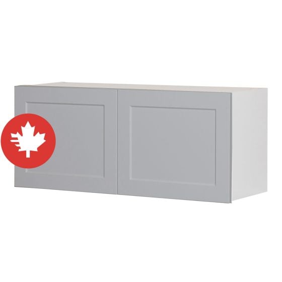 Wall Fridge Cabinet 2 Doors – Shaker – Grey – 33" x 14" x 12 1/2"