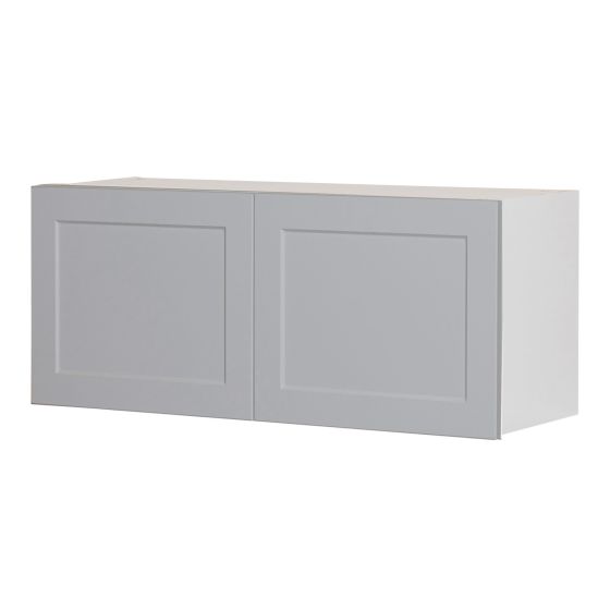 Wall Fridge Cabinet 2 Doors – Shaker – Grey – 33" x 14" x 12 1/2"