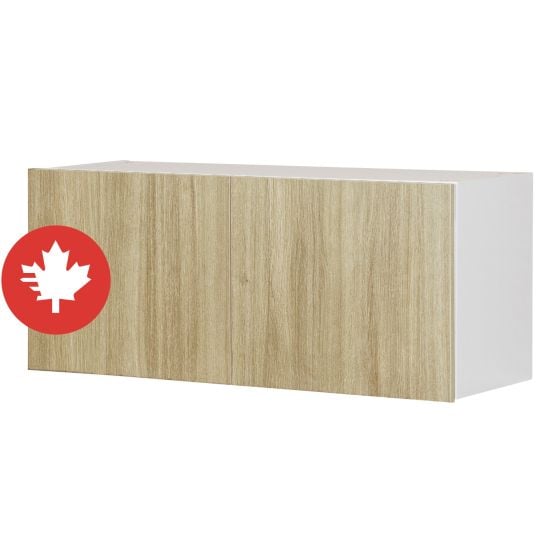 Wall Fridge Cabinet, 2-Door, Melamine, 33-in