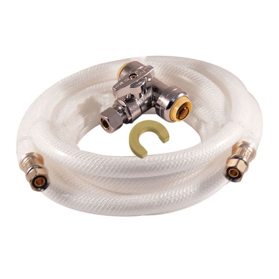 Ice Maker Kit – 1/2" x 1/2" x 1/4" - PVC - Push Supply Stop - TEE